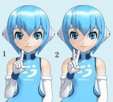 手話　数字「1-2」