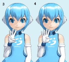 手話　数字「3-4」