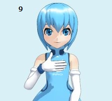 手話　数字「9」